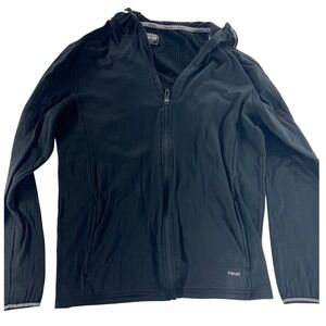 Hind Running Full Zip Hoodie‎ Jacket Mens Medium Black Activewear